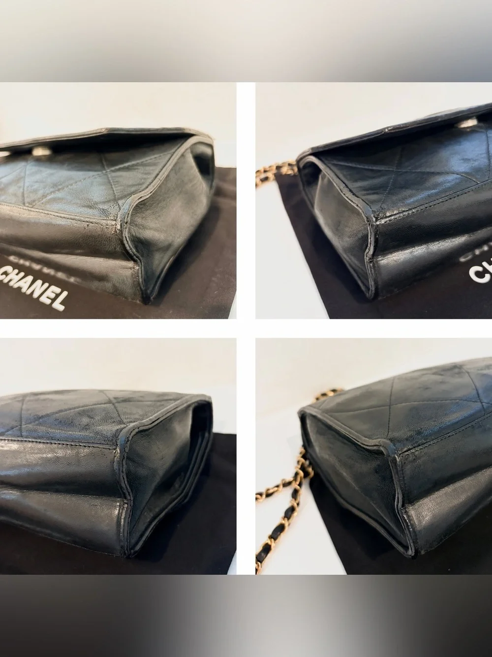 Auth CHANEL Quilted CC Matelasse Lambskin Leather 24K Single Flap Bag